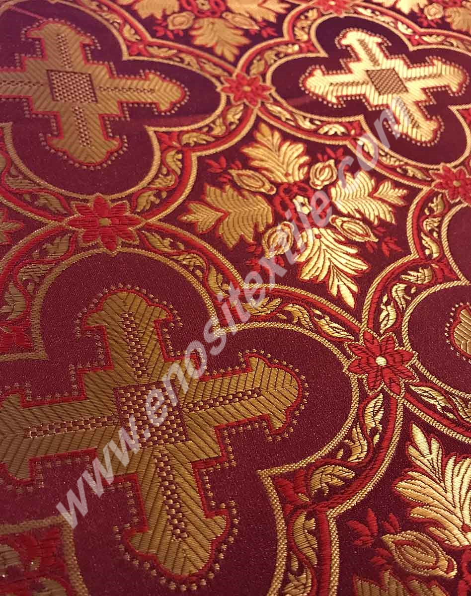 KL-036 Red-Gold Brocade Fabrics